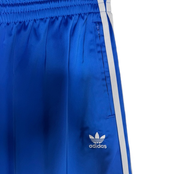 Adidas Originals Satin Blue Sz14 Super Wide Leg Oversized Track Pants IY7310 - Picture 2 of 9
